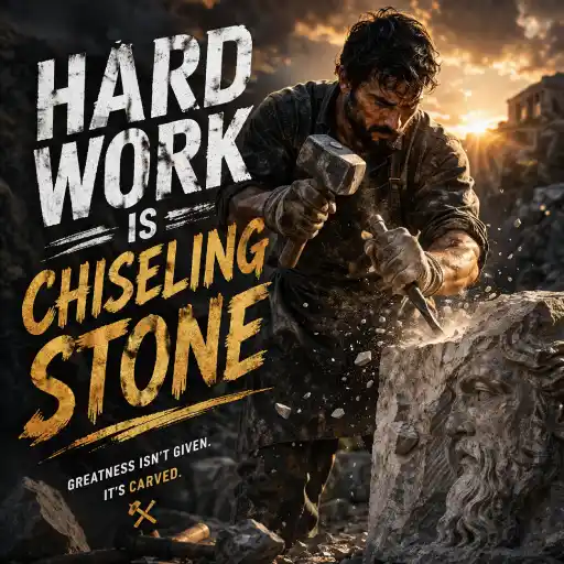 Hard Work Is Chiseling Stone